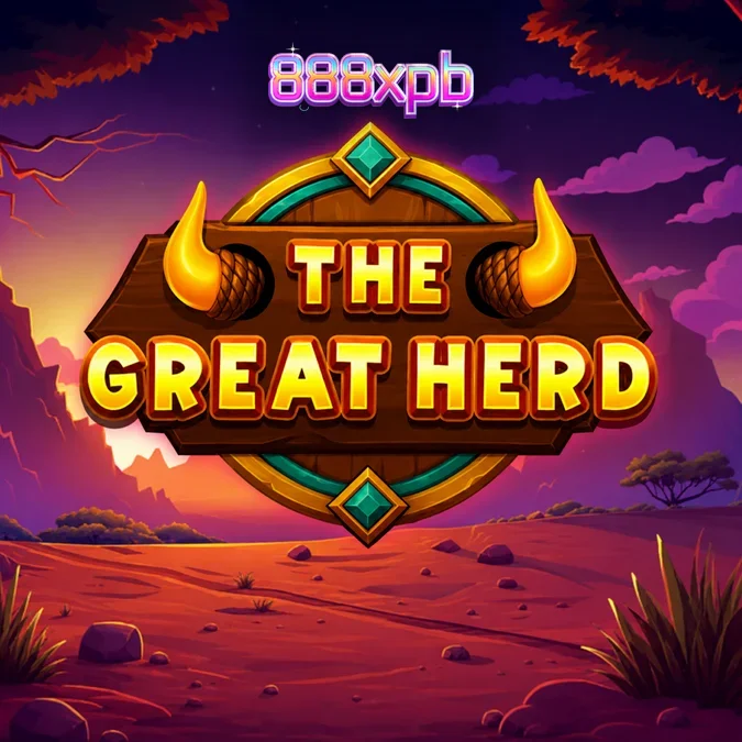 Tampilan visual slot The Great Herd dengan tema sabana Afrika